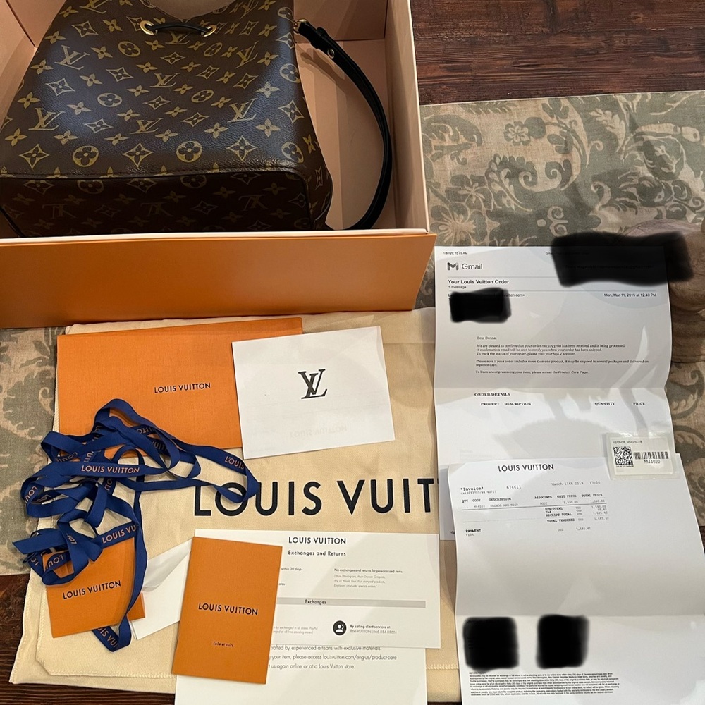 Louis Vuitton Noenoe MNG Noir Black and Brown Monogram Shoulder Bag - Picture 7 of 7
